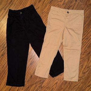 • Set of 2 • Boys 5T Dress Pants in Black & Khaki